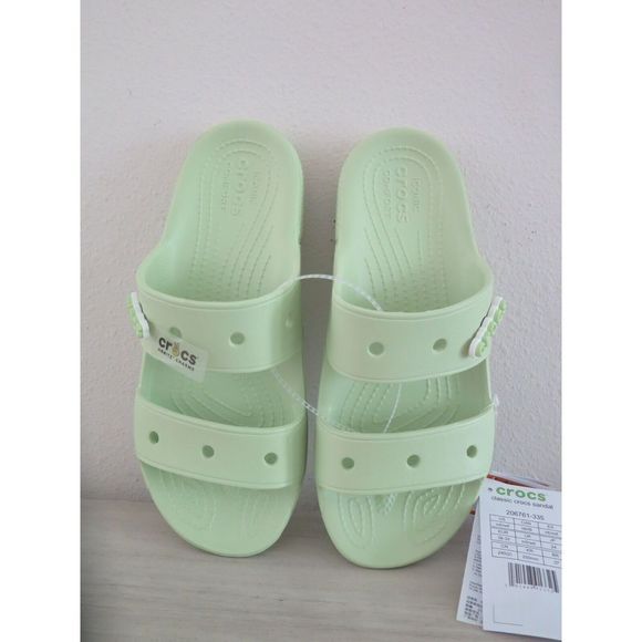 CROCS 206761-335 Men's Sz 6 Women's Sz 8 Lime Green Classic Clog Sandals - Picture 5 of 7